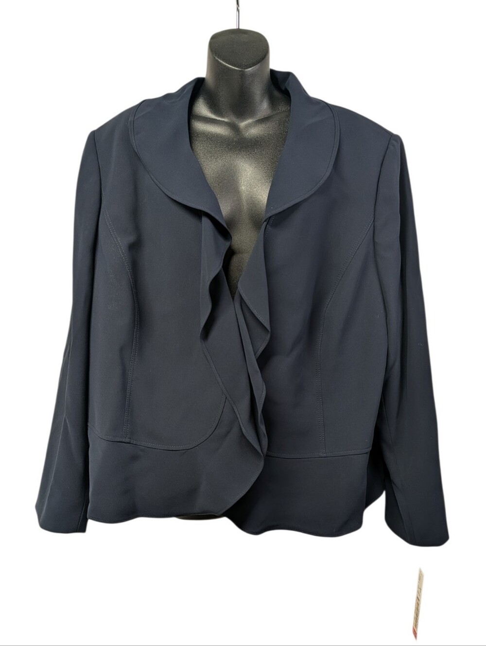 Alex Marie Azura Women's Navy Solid Lined Hook & Eye Jacket Long Sleeve 22W NWT